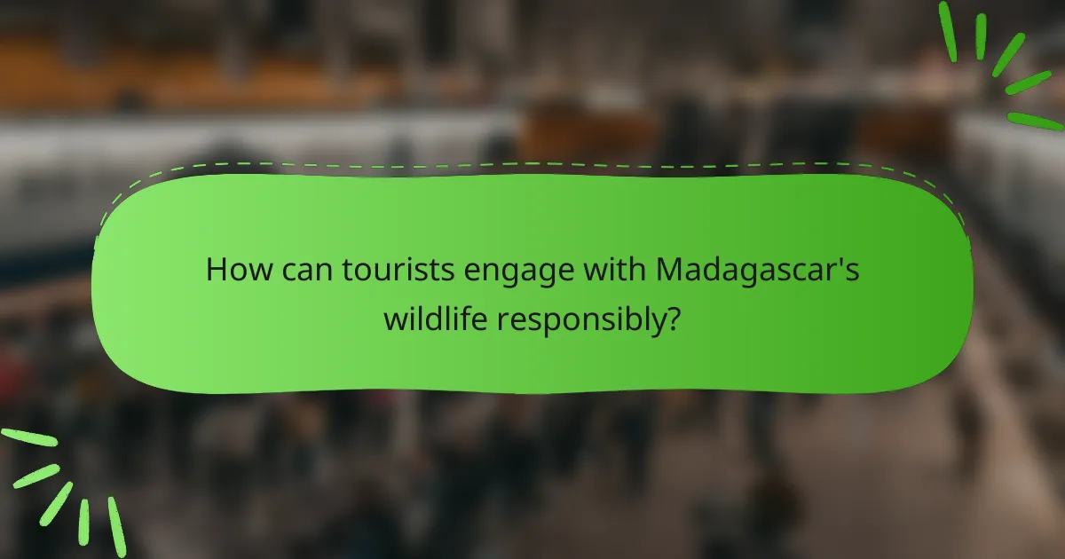 How can tourists engage with Madagascar's wildlife responsibly?