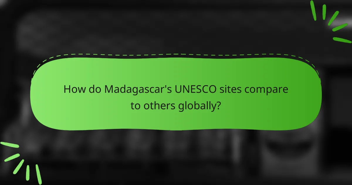 How do Madagascar's UNESCO sites compare to others globally?