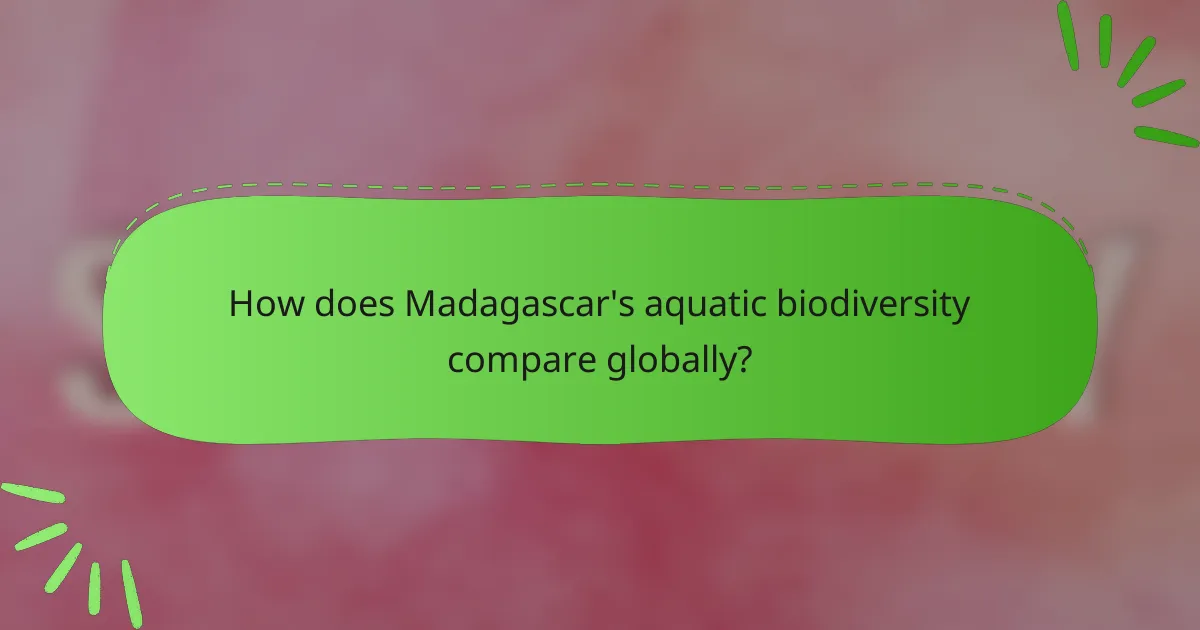 How does Madagascar's aquatic biodiversity compare globally?