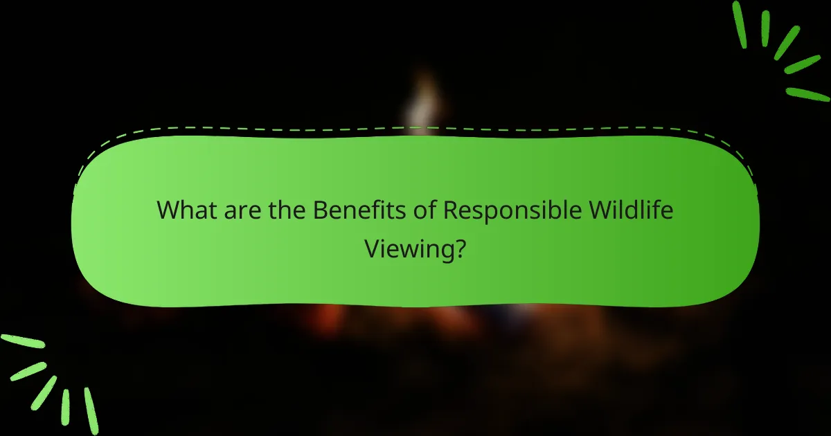 What are the Benefits of Responsible Wildlife Viewing?