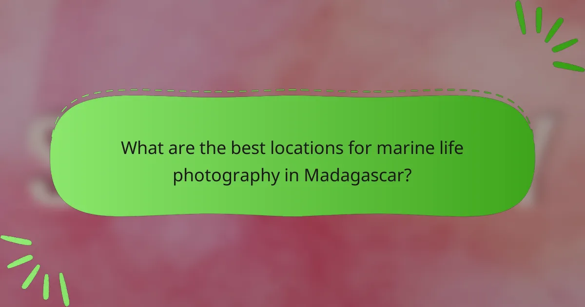 What are the best locations for marine life photography in Madagascar?