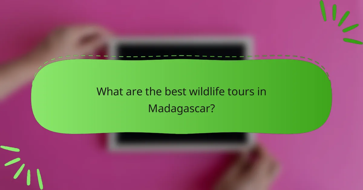 What are the best wildlife tours in Madagascar?