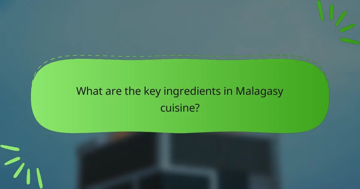 What are the key ingredients in Malagasy cuisine?