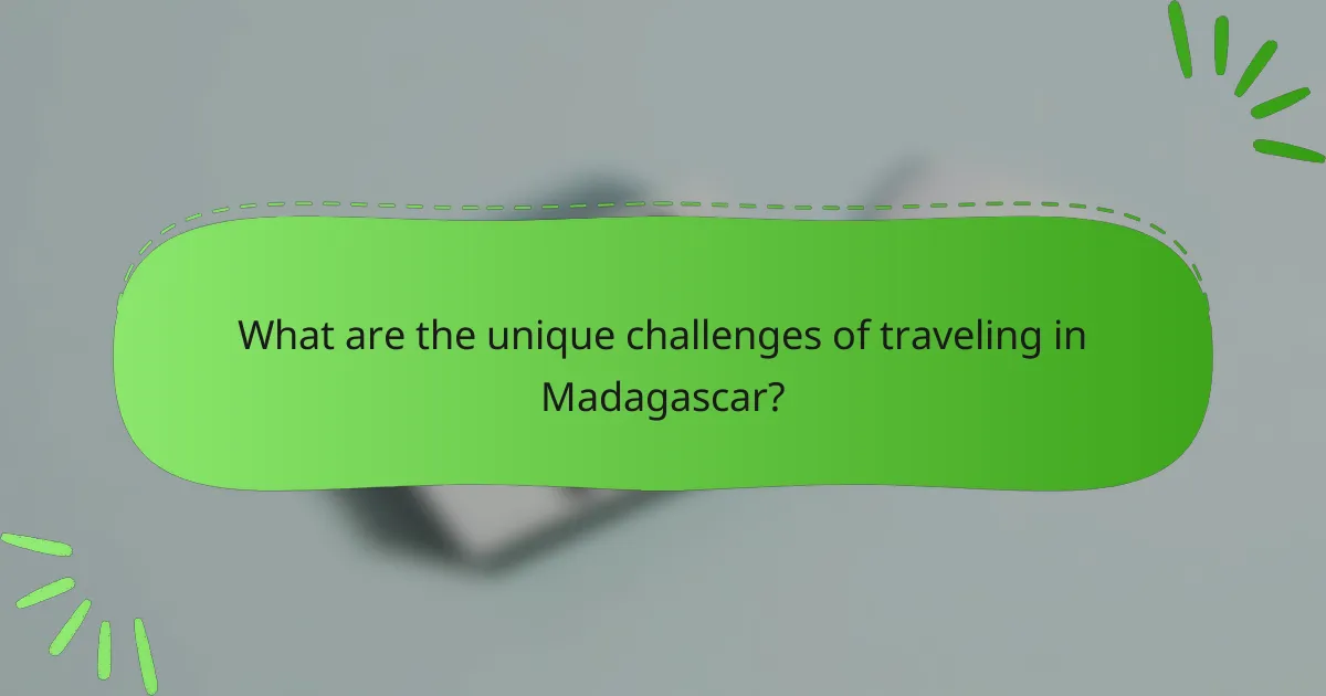 What are the unique challenges of traveling in Madagascar?