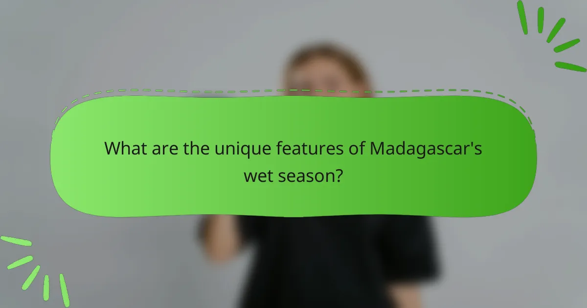 What are the unique features of Madagascar's wet season?
