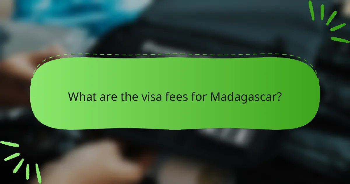 What are the visa fees for Madagascar?
