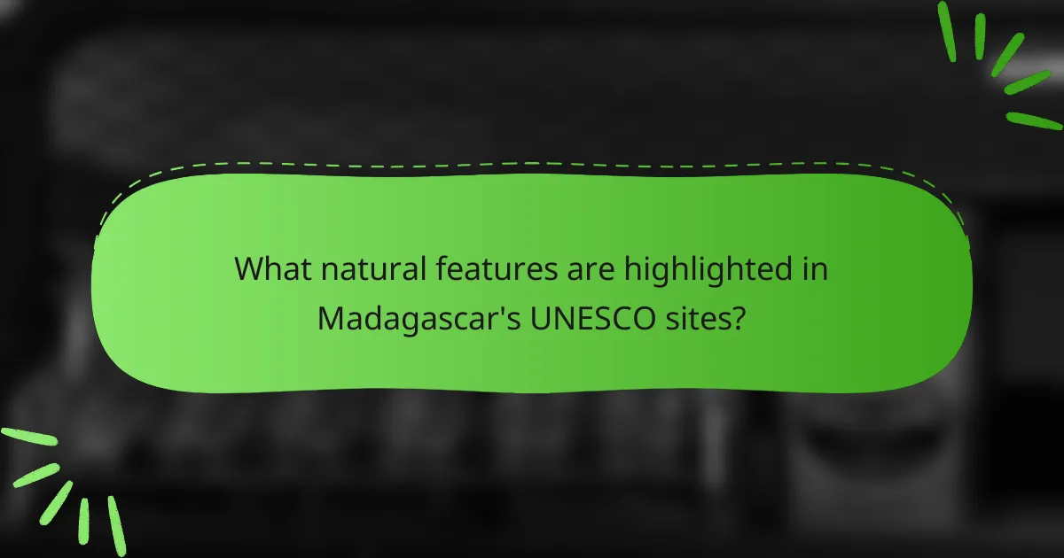 What natural features are highlighted in Madagascar's UNESCO sites?