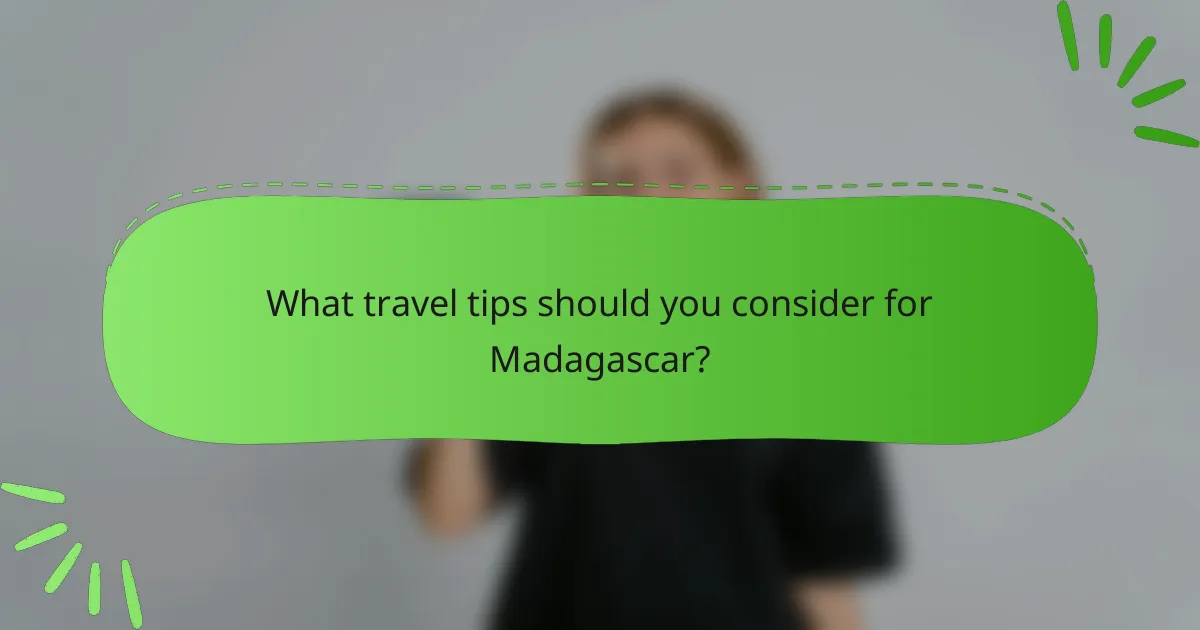 What travel tips should you consider for Madagascar?