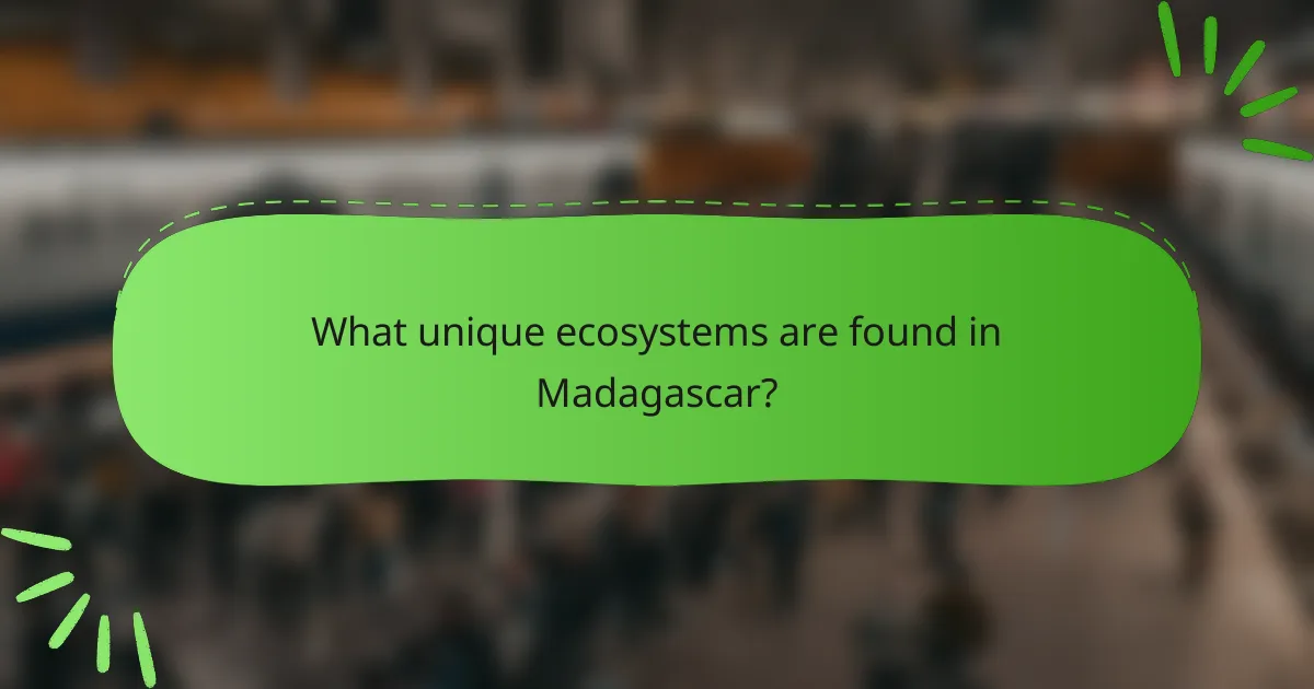What unique ecosystems are found in Madagascar?